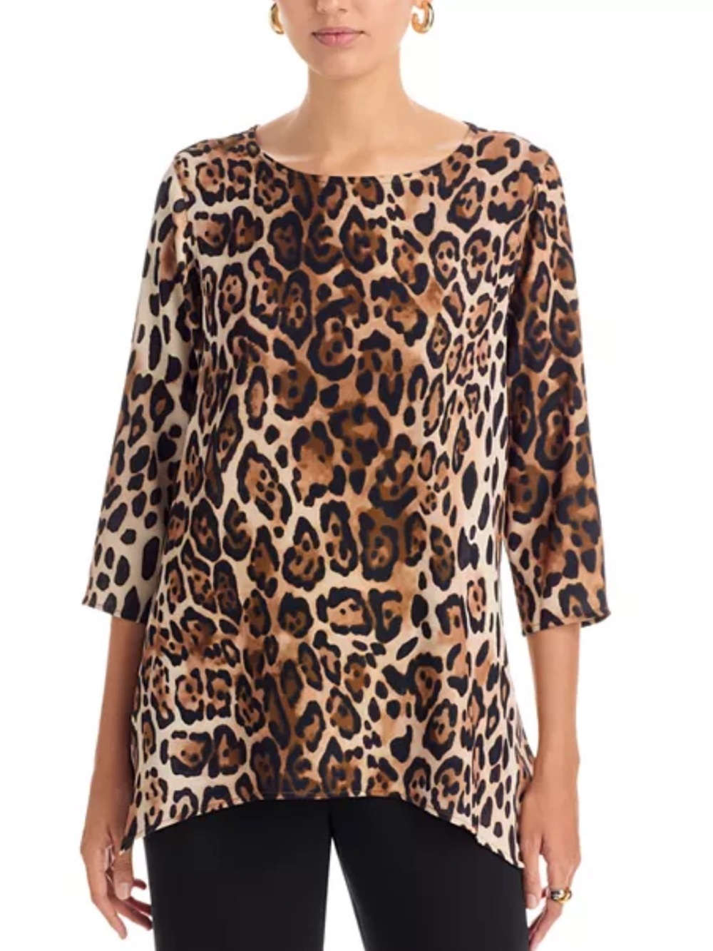 NWT Caroline Rose Cheetah Print Scoop Neck Top Sz S | Caroline Rose Party Top-